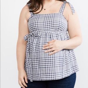 Motherhood maternity top with adjustable straps